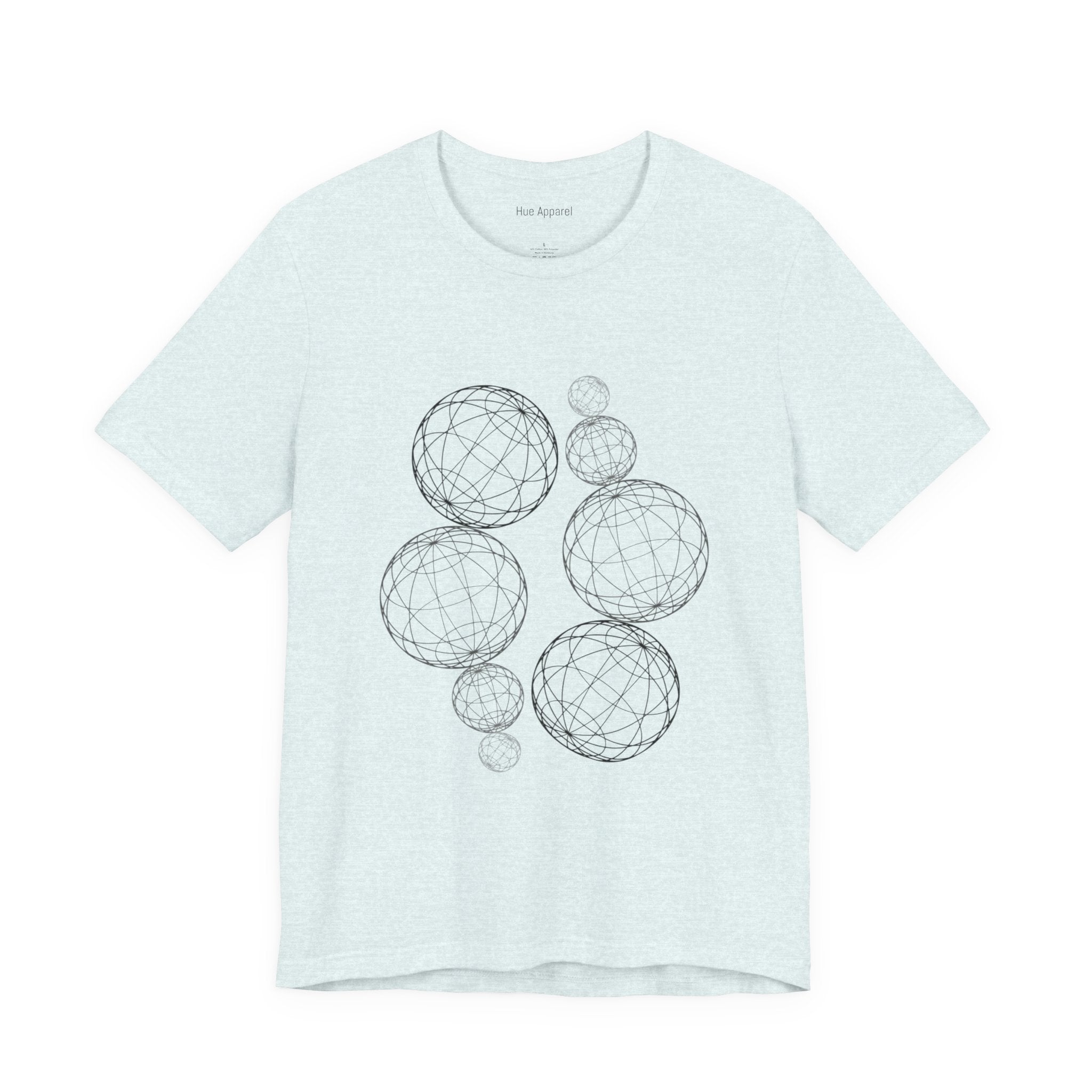 Geometric Wireframe Spheres Tee — Minimalist Abstract Orb T-Shirt