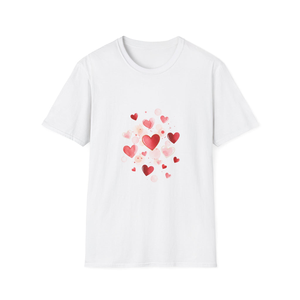 Heart Watercolor T-Shirt — Romantic Red Hearts Valentine Tee