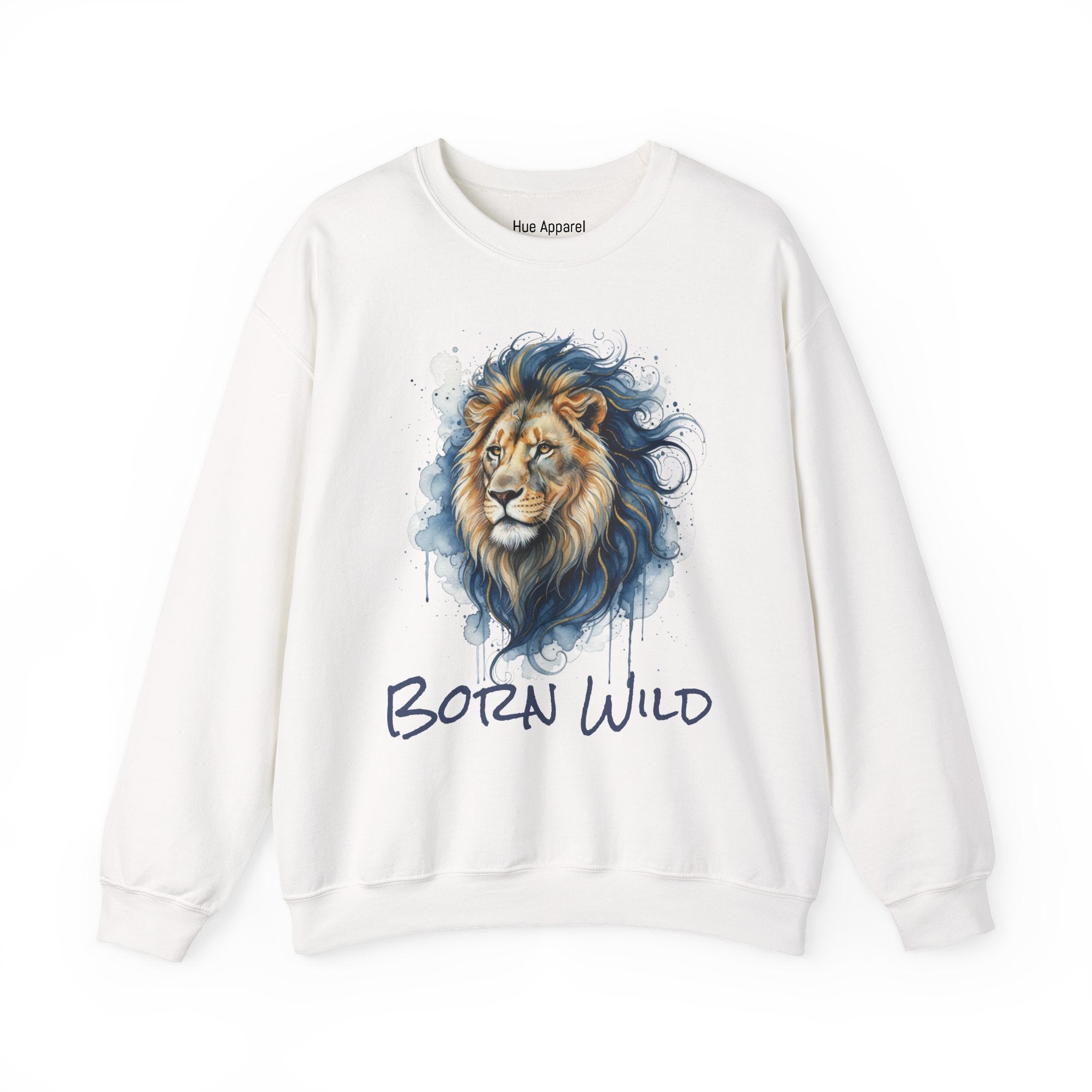 Watercolor Lion Crewneck Sweatshirt — Majestic Lion Design