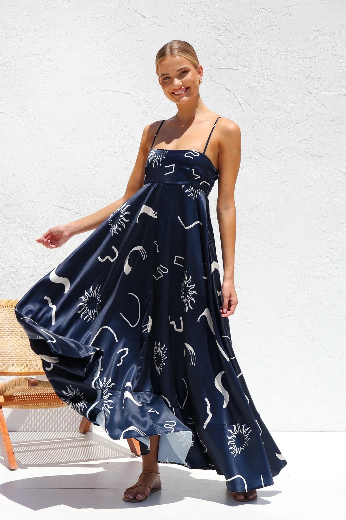 Floral Print Summer Slim Fit Long Dress