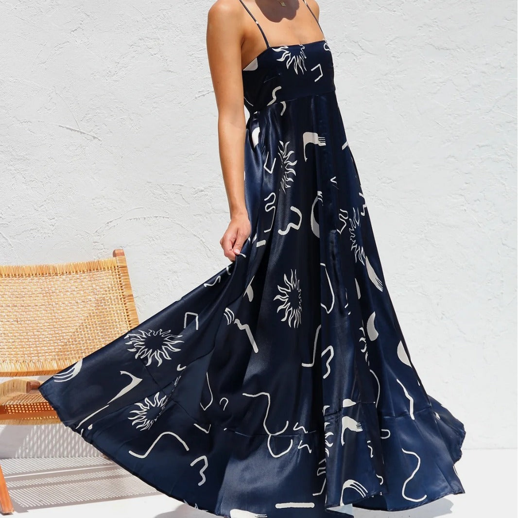 Floral Print Summer Slim Fit Long Dress