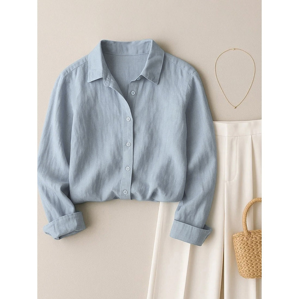 French-style cotton and linen shirt