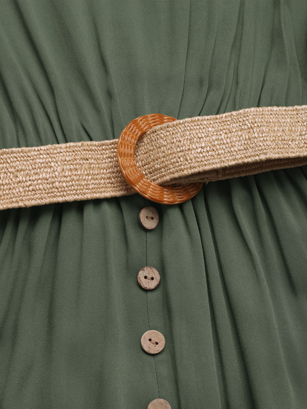 Summer Sleeveless Split Dress With Button Design
