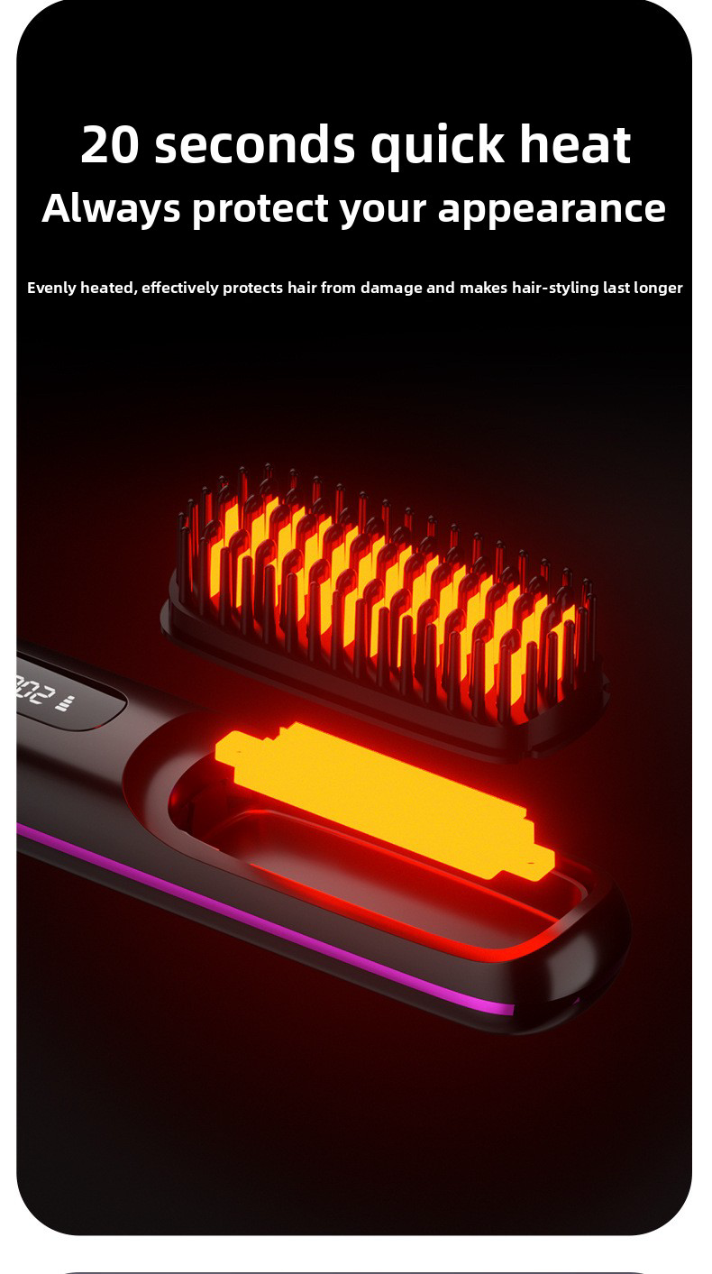 Wireless Ionic Hair Straightener Comb