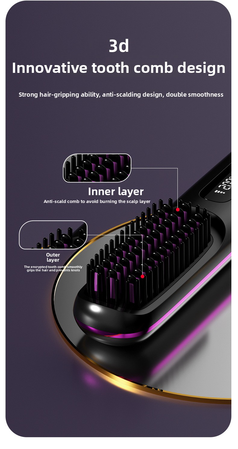 Wireless Ionic Hair Straightener Comb