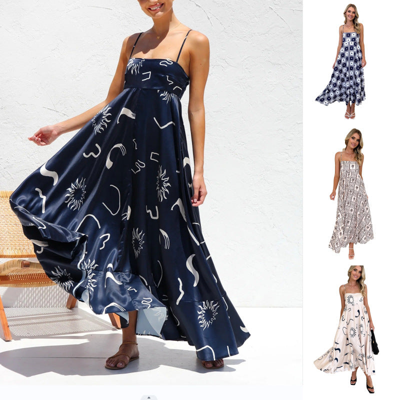 Floral Print Summer Slim Fit Long Dress