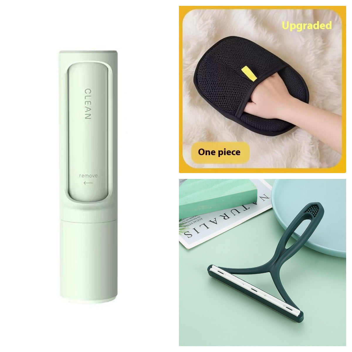 2-1 Reusable Pet Hair Remover Brush Lint Roller Portable