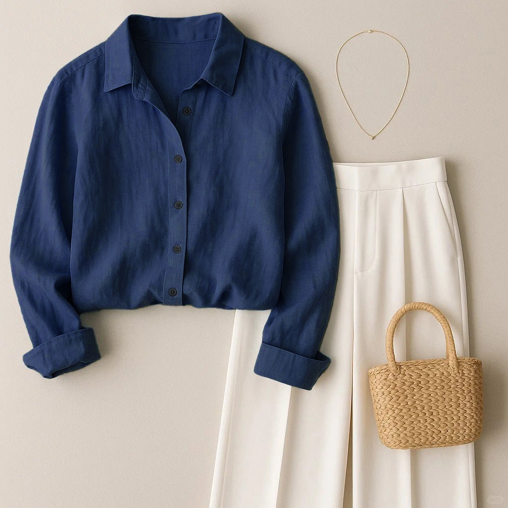 French-style cotton and linen shirt