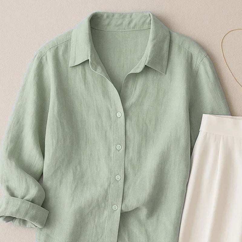 French-style cotton and linen shirt